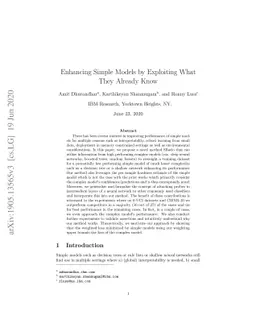 Enhancing Simple Models by Exploiting What They Already Know