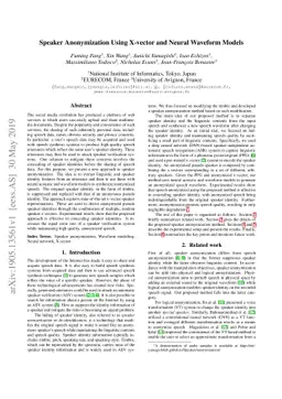 Speaker Anonymization Using X-vector and Neural Waveform Models