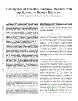 Convergence of Smoothed Empirical Measures with Applications to Entropy
  Estimation
