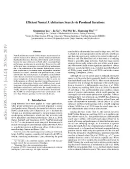 Efficient Neural Architecture Search via Proximal Iterations