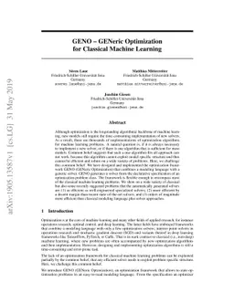 GENO -- GENeric Optimization for Classical Machine Learning