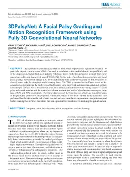 3DPalsyNet: A Facial Palsy Grading and Motion Recognition Framework
  using Fully 3D Convolutional Neural Networks