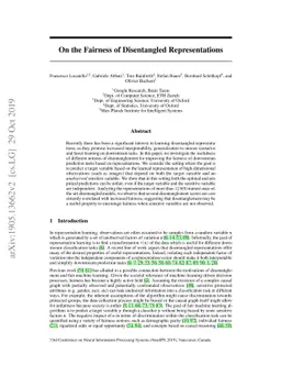On the Fairness of Disentangled Representations