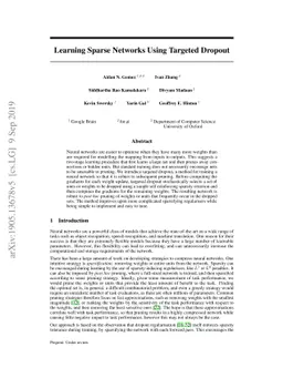 Learning Sparse Networks Using Targeted Dropout