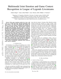 Multimodal Joint Emotion and Game Context Recognition in League of
  Legends Livestreams