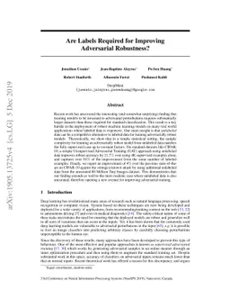 Are Labels Required for Improving Adversarial Robustness?