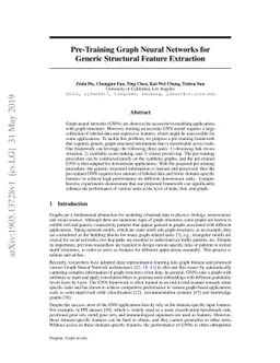 Pre-Training Graph Neural Networks for Generic Structural Feature
  Extraction