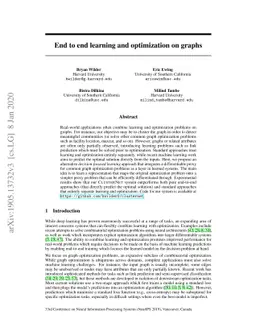 End to end learning and optimization on graphs