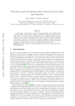 Data-driven quasi-interpolant spline surfaces for point cloud
  approximation