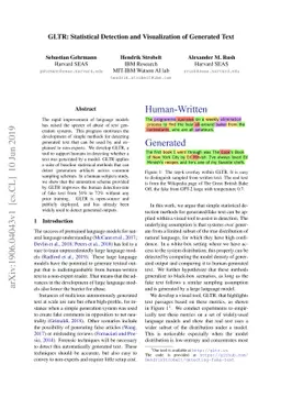 GLTR: Statistical Detection and Visualization of Generated Text