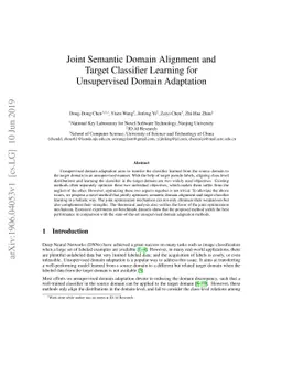 Joint Semantic Domain Alignment and Target Classifier Learning for
  Unsupervised Domain Adaptation