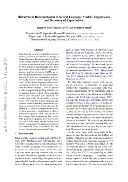 Hierarchical Representation in Neural Language Models: Suppression and
  Recovery of Expectations