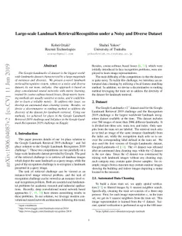 Large-scale Landmark Retrieval/Recognition under a Noisy and Diverse
  Dataset