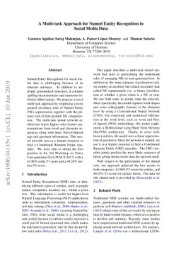 A Multi-task Approach for Named Entity Recognition in Social Media Data