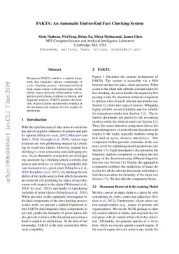 FAKTA: An Automatic End-to-End Fact Checking System