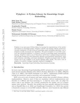 Pykg2vec: A Python Library for Knowledge Graph Embedding
