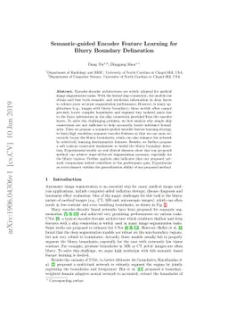 Semantic-guided Encoder Feature Learning for Blurry Boundary Delineation