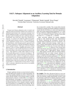 SALT: Subspace Alignment as an Auxiliary Learning Task for Domain
  Adaptation