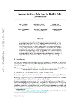 Learning to Score Behaviors for Guided Policy Optimization
