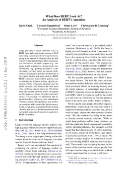 What Does BERT Look At? An Analysis of BERT's Attention