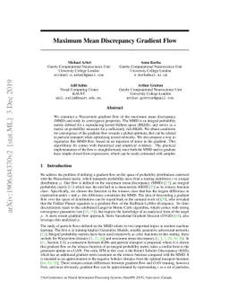 Maximum Mean Discrepancy Gradient Flow