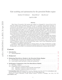 Gait modeling and optimization for the perturbed Stokes regime