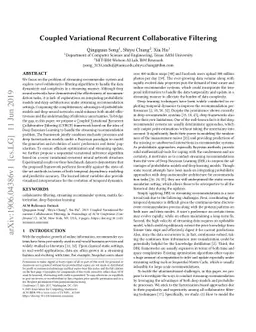 Coupled Variational Recurrent Collaborative Filtering