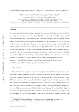 Probabilistic Forecasting with Temporal Convolutional Neural Network