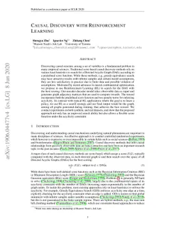 Causal Discovery with Reinforcement Learning