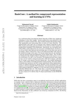 BasisConv: A method for compressed representation and learning in CNNs