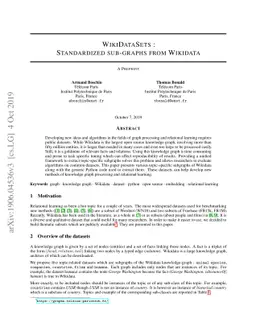 WikiDataSets: Standardized sub-graphs from Wikidata