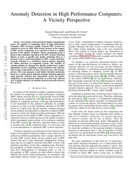 Anomaly Detection in High Performance Computers: A Vicinity Perspective