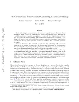 An Unsupervised Framework for Comparing Graph Embeddings