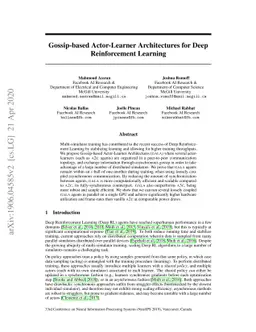 Gossip-based Actor-Learner Architectures for Deep Reinforcement Learning