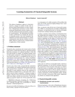 Learning Symmetries of Classical Integrable Systems