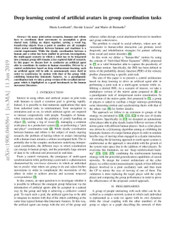 Deep learning control of artificial avatars in group coordination tasks