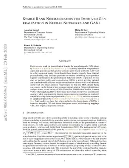 Stable Rank Normalization for Improved Generalization in Neural Networks
  and GANs