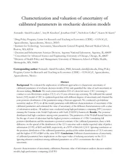 Characterization and valuation of uncertainty of calibrated parameters
  in stochastic decision models