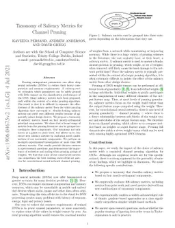 Taxonomy of Saliency Metrics for Channel Pruning