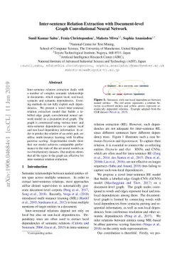 Inter-sentence Relation Extraction with Document-level Graph
  Convolutional Neural Network