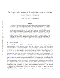 An Improved Analysis of Training Over-parameterized Deep Neural Networks