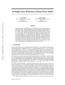 On Single Source Robustness in Deep Fusion Models