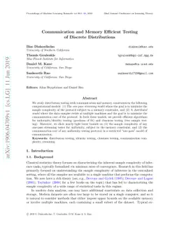 Communication and Memory Efficient Testing of Discrete Distributions