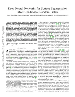 Deep Neural Networks for Surface Segmentation Meet Conditional Random
  Fields