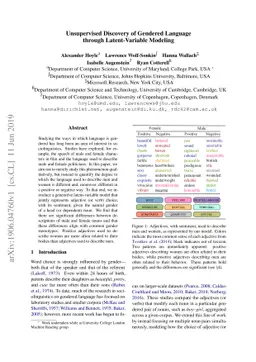 Unsupervised Discovery of Gendered Language through Latent-Variable
  Modeling