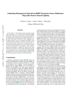 Estimating Homogeneous Data-driven BRDF Parameters from a Reflectance
  Map under Known Natural Lighting