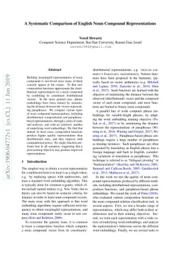 A Systematic Comparison of English Noun Compound Representations