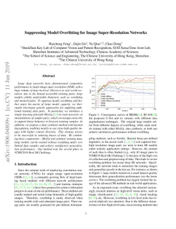Suppressing Model Overfitting for Image Super-Resolution Networks