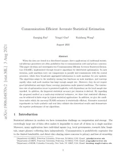 Communication-Efficient Accurate Statistical Estimation