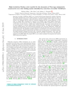 High-resolution Markov state models for the dynamics of Trp-cage
  miniprotein constructed over slow folding modes identified by state-free
  reversible VAMPnets